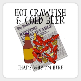 Hot Crawfish & Cold Beer Magnet